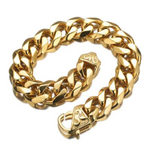 Men's Stainless Steel Curb Cuban Bangle Bracelet 11 inches