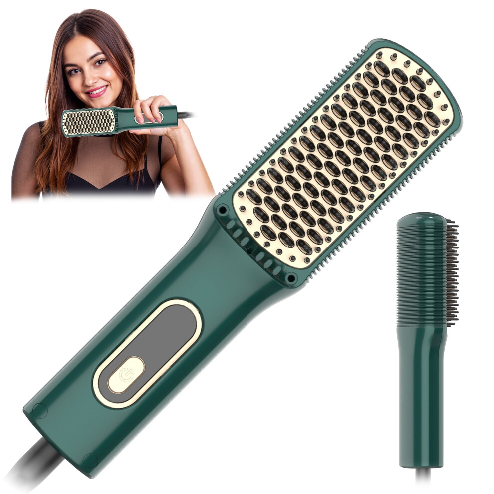 Ionic Ceramic Hair Straightening Brush Green 3 Temperature