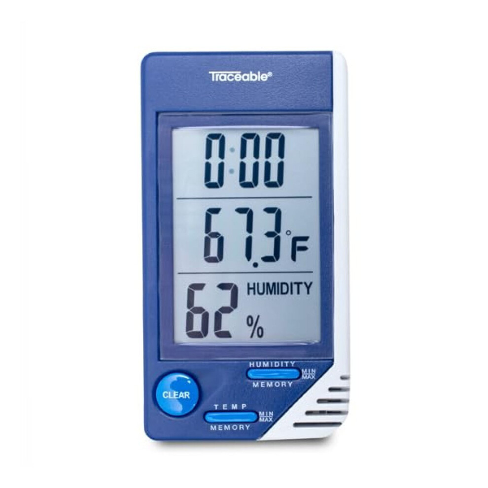 Traceable Thermometer With Clock And Humidity Monitor 9170372656295