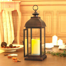 LED Lantern 15 inch Door-Open Decorative Flameless with