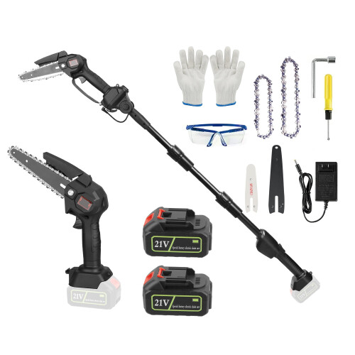 Cordless Pole Saw and Mini Chainsaw with 2x21V 3000mAh
