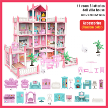 Kids Doll House Pretend Play DIY Playhouse 11 Rooms