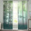 Sheer Curtains Fall Green Gradient 52x108 in Voile 2 Panels 1