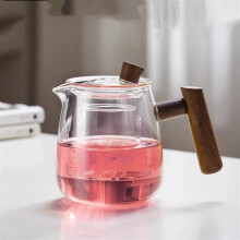Heat-Resistant Glass Teapot with Wooden Handle for Pu'er Tea