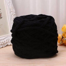 (Black)Hilo itinerante de lana voluminoso para tejer accesorios cálidos y ropa gruesa