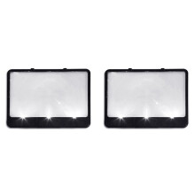 2X Candy AS-SEEN--TV Full Page Book Magnifier and Light to See Pages 3X Bigger, Optical Grade, Anti-Glare Black
