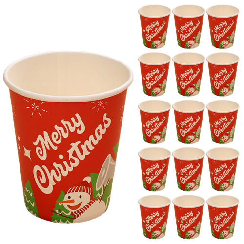 Christmas Disposable Cups 16 pcs Hot and Cold Compatible