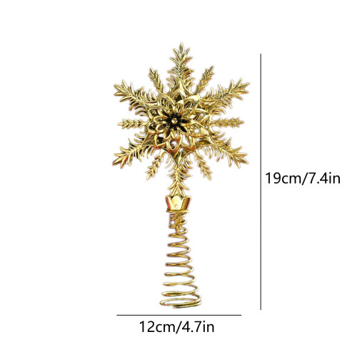 Christmas Tree Topper Snowflake Gold 3D Glitter Star 2