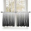 Sheer Curtains Black Wave Gradient on White 52x54 Inch 1