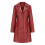 Γυναικείο δερμάτινο trench coat σε κόκκινο κρασί XXXL 1