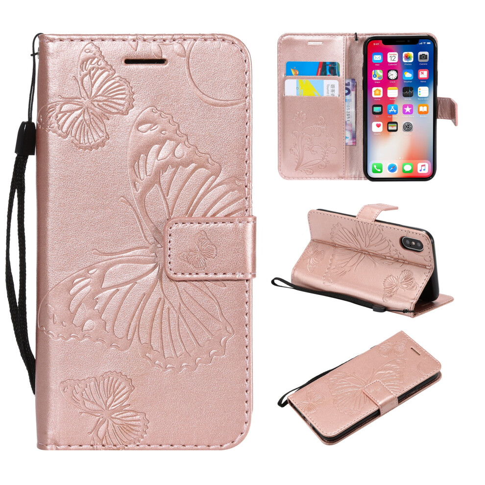 Iphone Xr Wallet Case Retro Butterfly Flower Pu Leather 941196148087