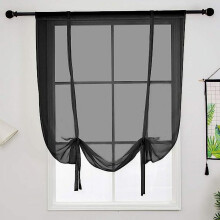 Painéal cuirtíní voile trédhearcach dubh 46x63 orlach