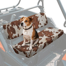 UTV Seat Covers Brown Cow Print Polyester 2-Piece