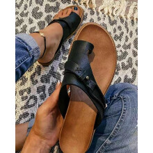 Sandalias planas ortopédicas para mujer con anillo para el dedo del pie