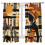 Sheer Curtains Beige African Giraffe Elephant Silhouette 1