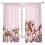 Pink Pumpkin Squirrel Voile Curtains 52x63 in, Light 1