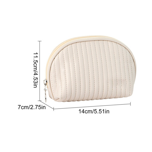 Light Blue Leather Mini Makeup Bag 5.51x2.75x4.53 Inches 1