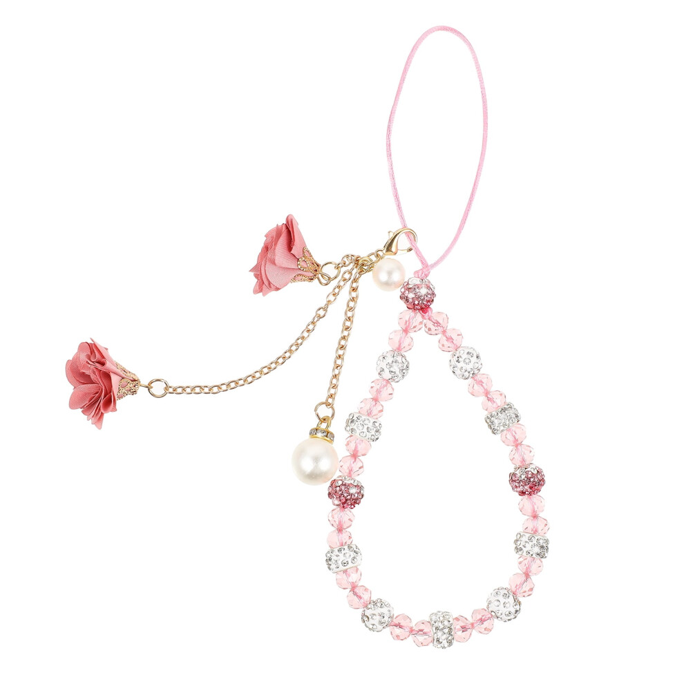 Frcolor Beaded Phone Lanyard With Flower Pendant, Wrist 9165521231430