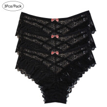 Women's Lace Criss-Cross Bikini Underwear 3-Pack