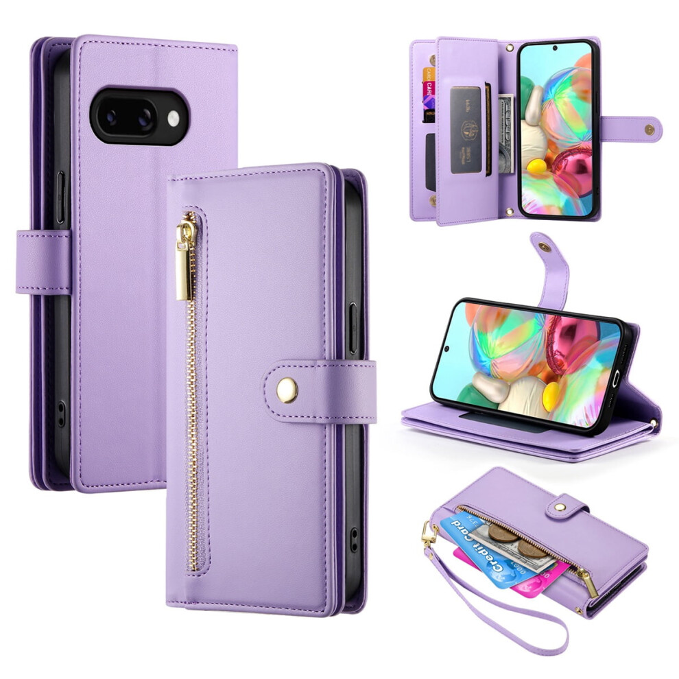 Google Pixel 9A Leather Wallet Case With Card Holder 9087558947286