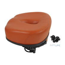 Electric Bike Saddle PU Leather Breathable Hollow Brown