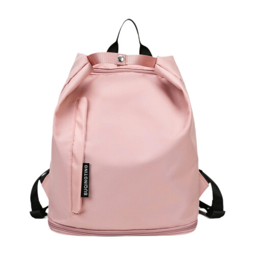 Beach backpack pink swim gym bag with shoulder strap