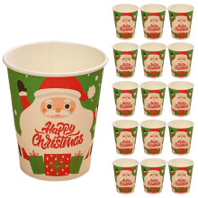 Vasos de papel navideños para bebidas frías y calientes (16 unidades)