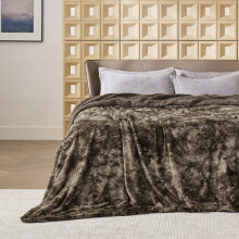 Fuzzy Blanket Twin Size Grey Sherpa Faux Fur 60x80 Inches