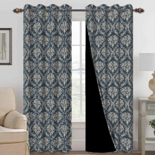 Mizhona Blue Blackout Curtains Bohemian Floral 2 pcs 42x84