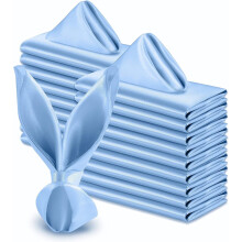 Polyester Napkins Light Blue 16.92 x 16.92 Inch Pack of 10