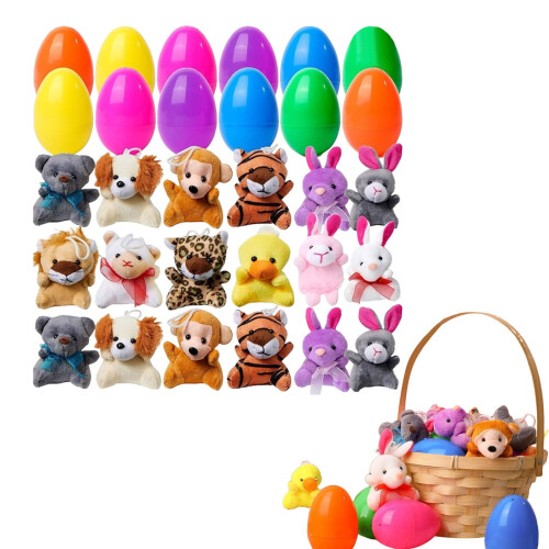 Easter Eggs with Plush Animal Toys 12/24/36 Pack
