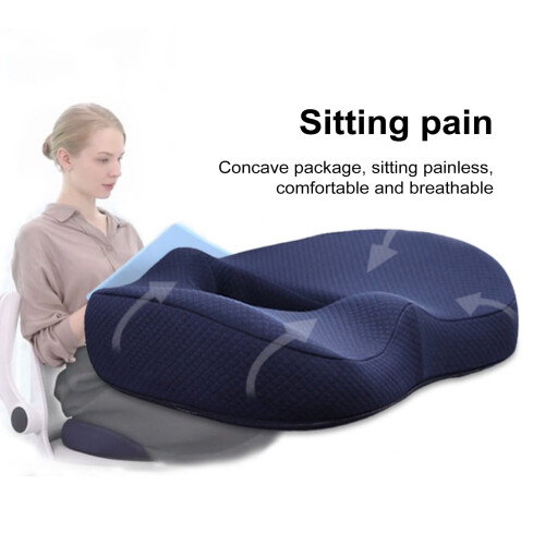 Buttocks Cushion for Hemorrhoids Relief Memory Foam Black