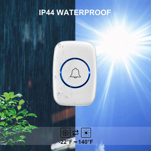 Wireless Doorbell Waterproof Button Plug-in Receiver 1000ft 1
