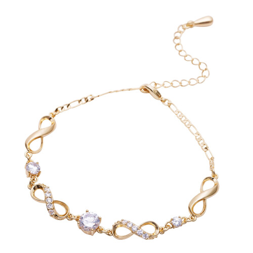 Copper Zircon Anklet for Women Adjustable 6g