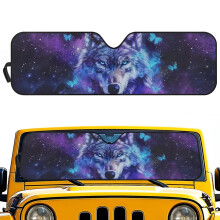 Galaxy Butterfly Wolf Windshield Sun Shade for Jeep