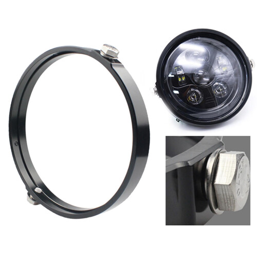 Aluminum Alloy Motorcycle Headlight Adapter 7 Inch Black 2