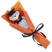 Graduation Bouquet Kindergarten Bear Plush Toy Orange