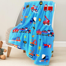 Coperta da cantiere con simpatici modellini di auto e camion per bambini, 50x60 pollici