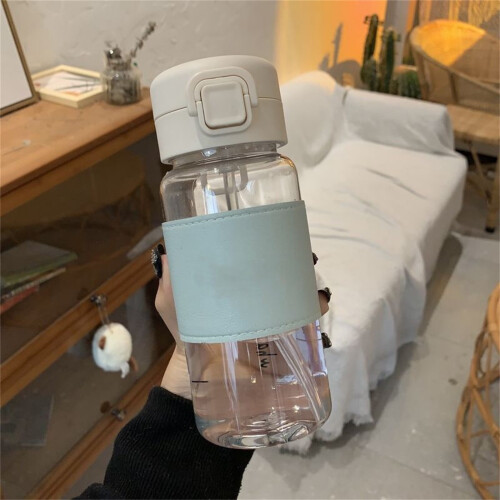 Water Bottle Spring Sippy Cup with Leather Cover