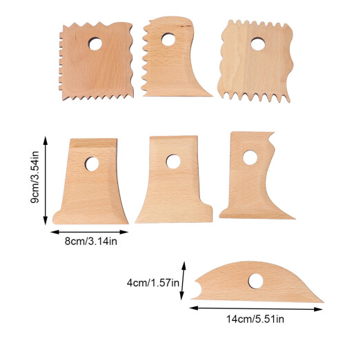 Beech Wood Pottery Foot Shaper Set 7-Piece 1