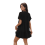 Women's solid color V-neck dress loose fit ruffled 4