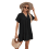 Women's solid color V-neck dress loose fit ruffled 5