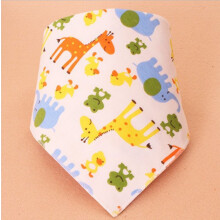 (Giraffe)Baberos para bebé triángulo de doble cara algodón impermeable baberos baba para bebés niños pequeños