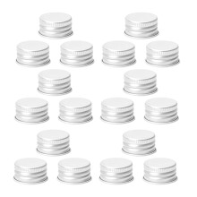 Glazen melkflesdoppen, deksels voor kruidenpotjes, 50 stuks zilverkleurig