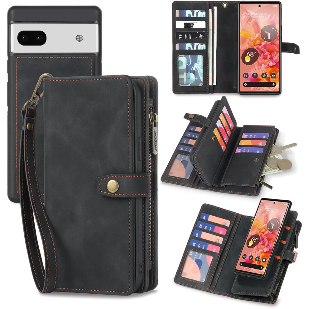 Google Pixel 6A Magnetic Wallet Case 6.1In Black 9558830621960