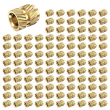 480Pcs M3X5.7-OD4.6 Thread Knurled Brass Threaded Heat Set Heat Resistant Insert Embedment Nut for 3D Printer
