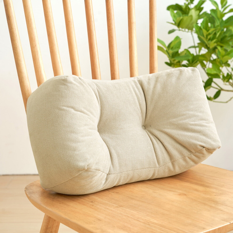 Lumbar Support Pillow White 14x8 Inch PP Cotton Filling