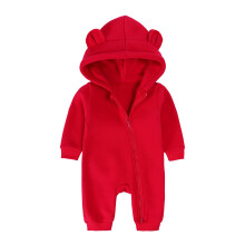 Baby Bear Ears Hooded Cotton Bodysuit Unisex 0-24 Months