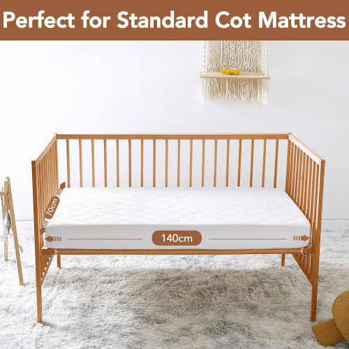 Waterproof Cot Bed Mattress Protector 70 x 140 cm – Soft  Noiseless Fi 2