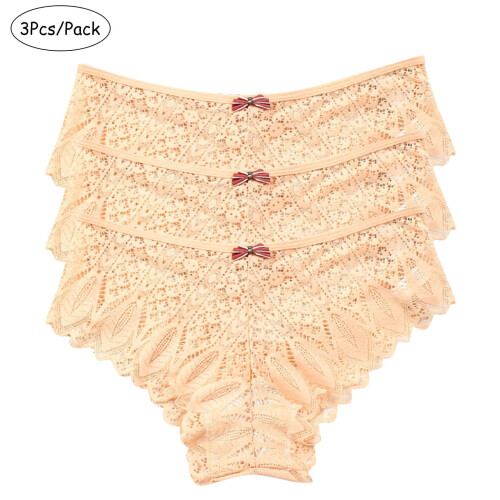 Women's Lace Criss-Cross Bikini Underwear 3-Pack